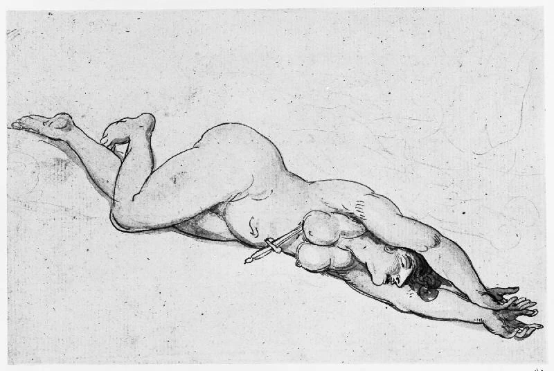 Thomas Rowlandson-73-Figura nuda, un pugnale nel cuore